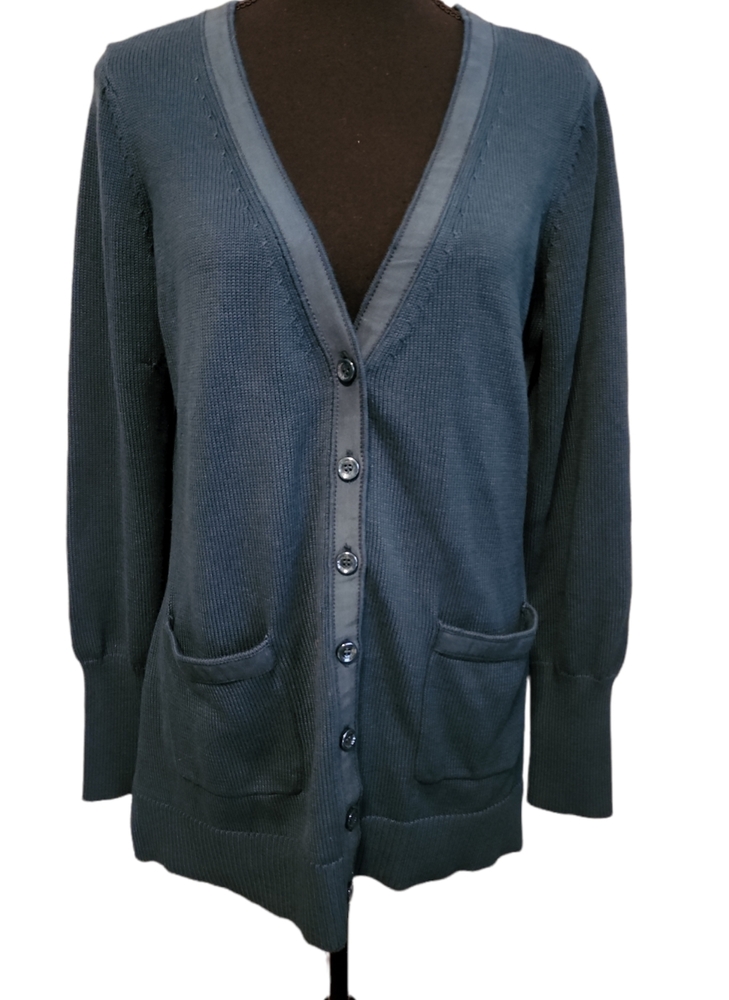 ISAAC MIZRAHI cotton forest green cardigan
